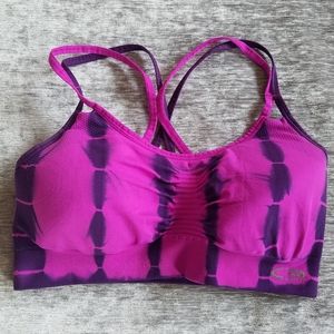Comfortable sports bra tie dye cross straps sz S